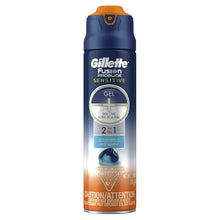 Load image into Gallery viewer, Gillette Fusion ProGlide Sensitive 2 in 1 Shave Gel, Ocean Breeze Ocean Breeze 6 Ounce