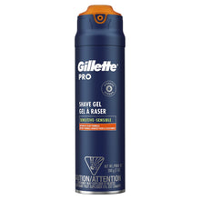 Load image into Gallery viewer, Gillette PRO Shaving Gel For Men Cools To Soothe Skin And Hydrates Facial Hair, 7oz, ProGlide Sensitive 2 in 1 Shave Gel