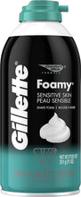 Load image into Gallery viewer, Gillette Foamy Shaving Cream, Sensitive Skin, 11 Ounce