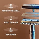 Load image into Gallery viewer, King C. Gillette Safety Razor Chrome Handle + 5 Platinum Double Edge Blades,16pk