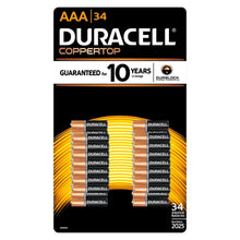Load image into Gallery viewer, Duracell AAA Alkaline Batteries 34 Count Power Boost Coppertop