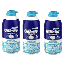 Load image into Gallery viewer, (3 Pack) Gillette Series 3x Sensitive Cool Protection Shaving Foam Menthol 11oz