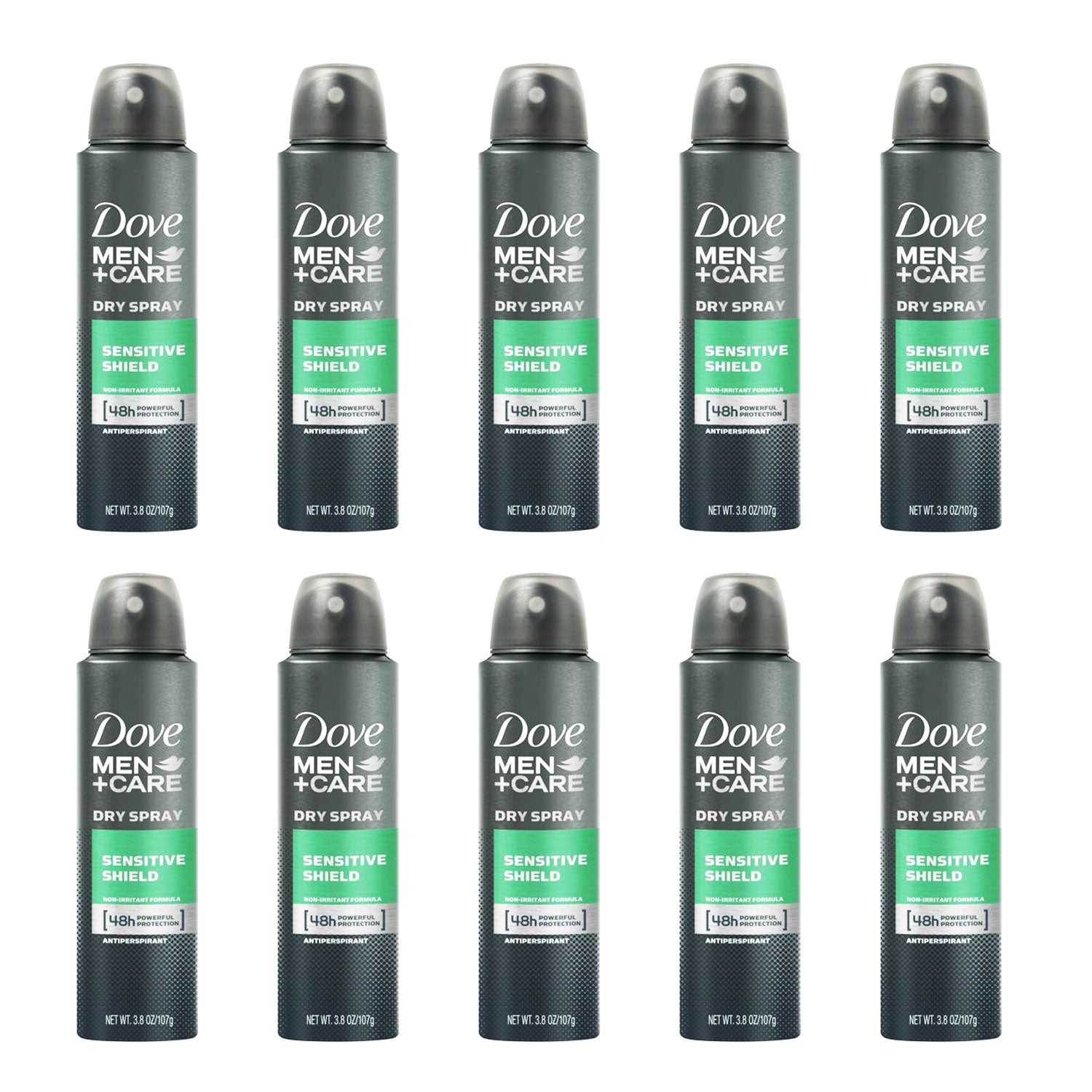 Dove Deodorant Body Spray Men Care Sensitive Shield 10 Pack
