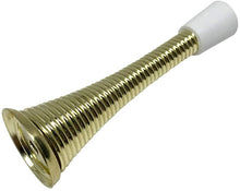 Load image into Gallery viewer, Litepak Spring Door Stop 3" Premium Heavy Duty Stopper Steel w/Plastic Bumper (Brass Plated, 8 Pack)