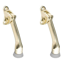 Load image into Gallery viewer, Litepak Kickdown Door Stop 4" - 2 Pack (Brass Plated)