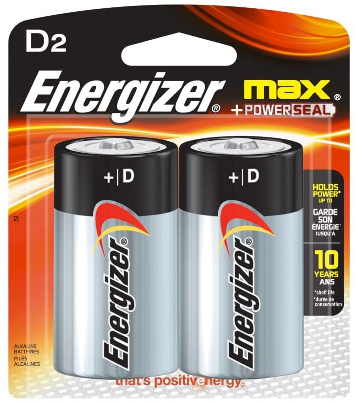 Energizer MAX D Alkaline Batteries 2 Count