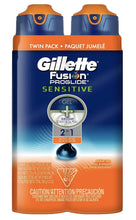 Load image into Gallery viewer, Gillette Fusion ProGlide Sensitive 2 in 1 Shave Gel, Active Sport, Pack of 2, 6 oz each