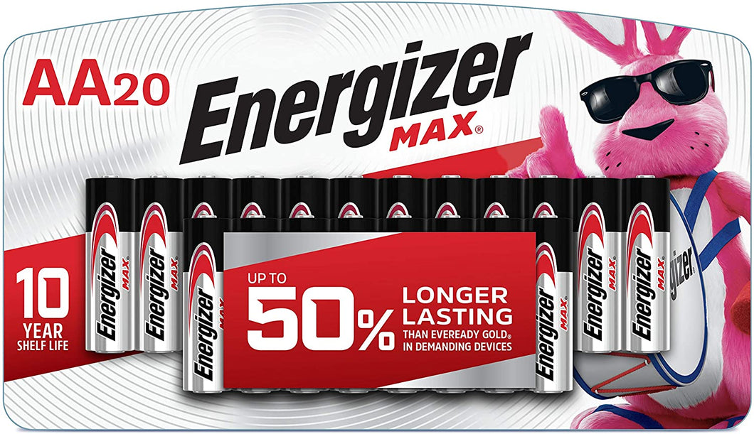 Energizer AA Batteries Double A MAX Alkaline Battery 20 Count