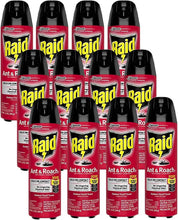Load image into Gallery viewer, Raid Ant & Roach Killer Spray for Listed Bugs, Insect, Spider, For Indoor Use, Fresh Scent, 12 Oz, Pack of 12