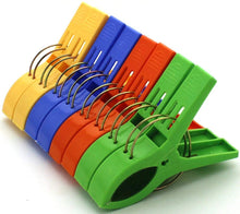 Load image into Gallery viewer, Beach Towel Clips Jumbo Size Lounge Beach Chair Clothesline Clips 6" (Set of 4)