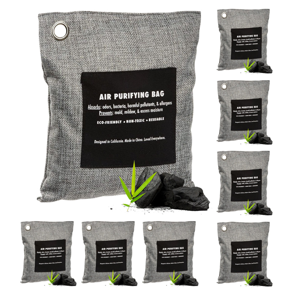 Bamboo Charcoal Air Purifying Bag (200g), 8 Pack