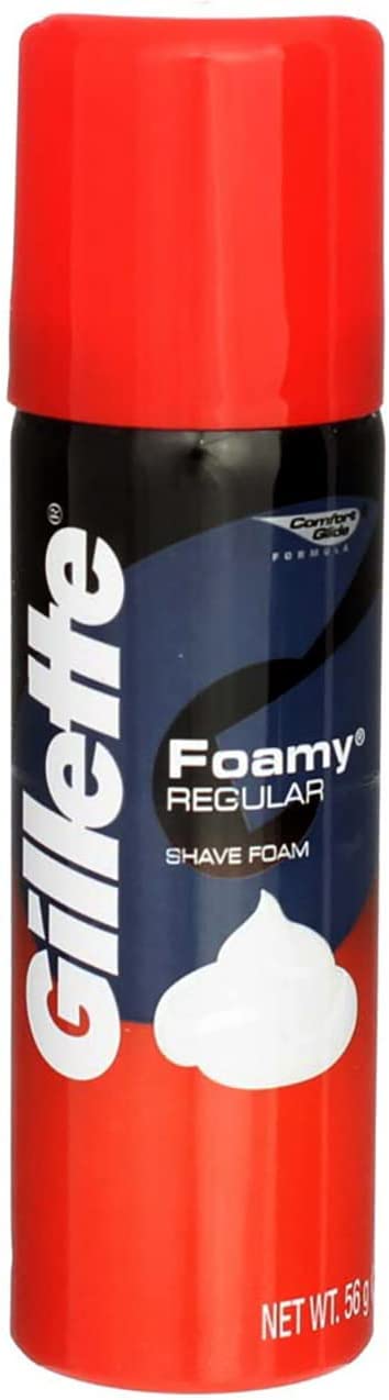 Gillette Foamy Shave Cream, Regular, 2 Oz (56 G) (Pack of 3)