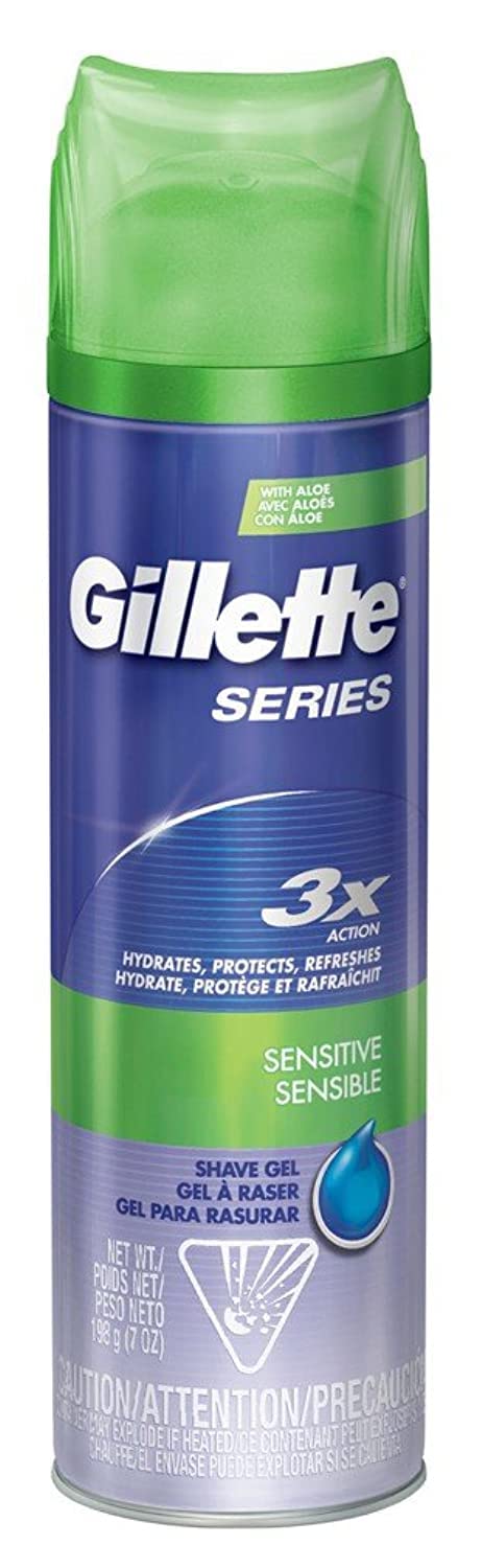 Gillette Series 3X Shave Gel Sensitive 7 Ounce (207ml) (2 Pack)