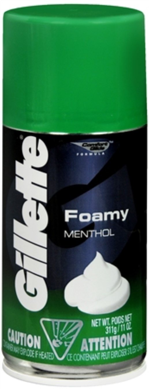 Gillette Foamy Menthol Shave Foam 11 oz (Pack of 6)