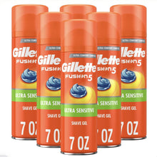 Load image into Gallery viewer, Gillette Fusion5 Ultra Sensitive Shave Gel, 7oz (Pack of 6)
