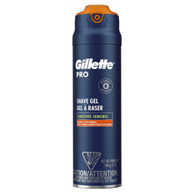 Load image into Gallery viewer, Gillette PRO Shaving Gel For Men Cools To Soothe Skin And Hydrates Facial Hair, 7oz, ProGlide Sensitive 2 in 1 Shave Gel
