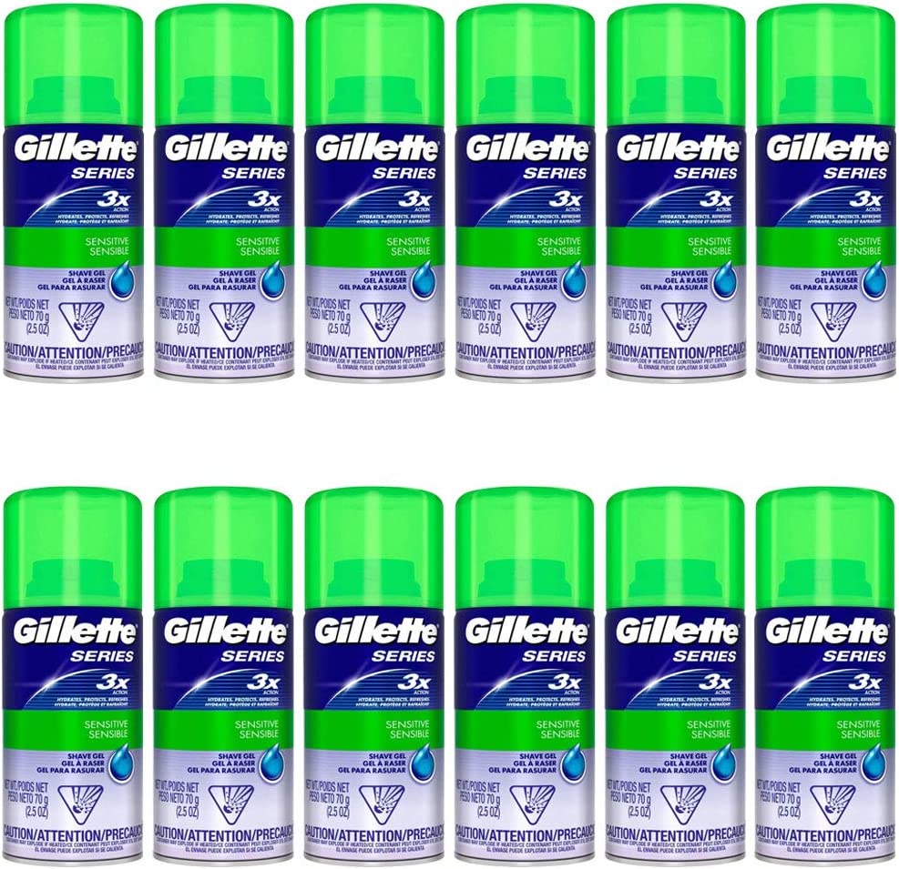 Gillette Series Shave Gel 2.5 Ounce (12 Pieces) Sensitive