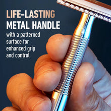 Load image into Gallery viewer, King C. Gillette Safety Razor Chrome Handle + 5 Platinum Double Edge Blades,16pk
