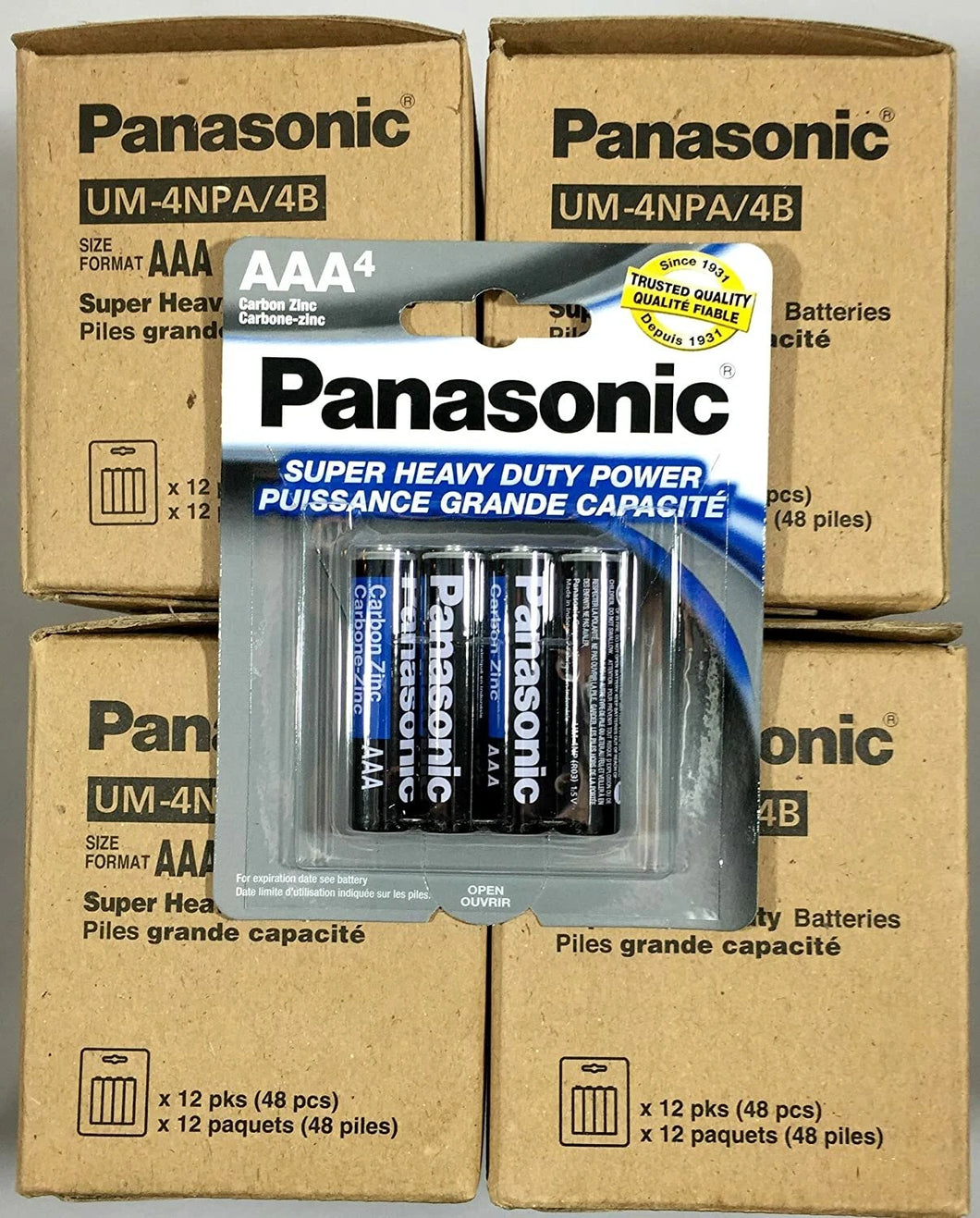 192PC Panasonic AAA Batteries Super Heavy Duty Power Carbon Zinc Triple A Batter