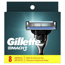 Load image into Gallery viewer, Gillette Mach3 Razor Blade Refill ,Manual Razor Men , 8 count (4 Packs of 2)

