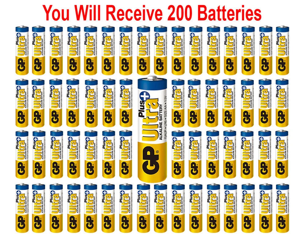 200x GP Ultra Plus AA Batteries Alkaline Bulk Wholesale Packaged Exp. 2030