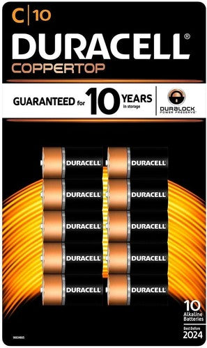 Duracell C Alkaline Batteries, 10 Ct