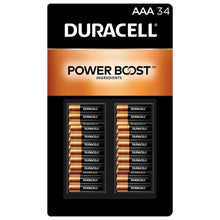 Load image into Gallery viewer, Duracell AAA Alkaline Batteries 34 Count Power Boost Coppertop
