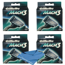 Load image into Gallery viewer, 32 Count Gillette Mach3 Razor Blade Refill Cartridges for Mach 3 (16 Packs of 2)
