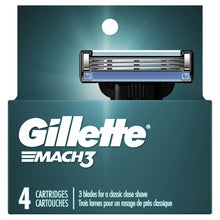 Load image into Gallery viewer, Gillette Mach3 Razor Blade Refill ,Manual Razor Men , 4 count (2 Packs of 2)
