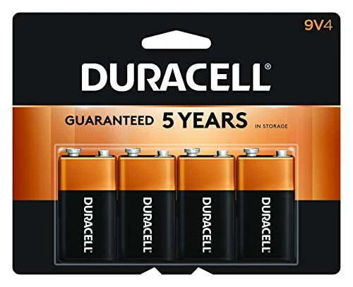 Duracell - CopperTop 9V Alkaline Batteries - 9 Volt battery - 4 count
