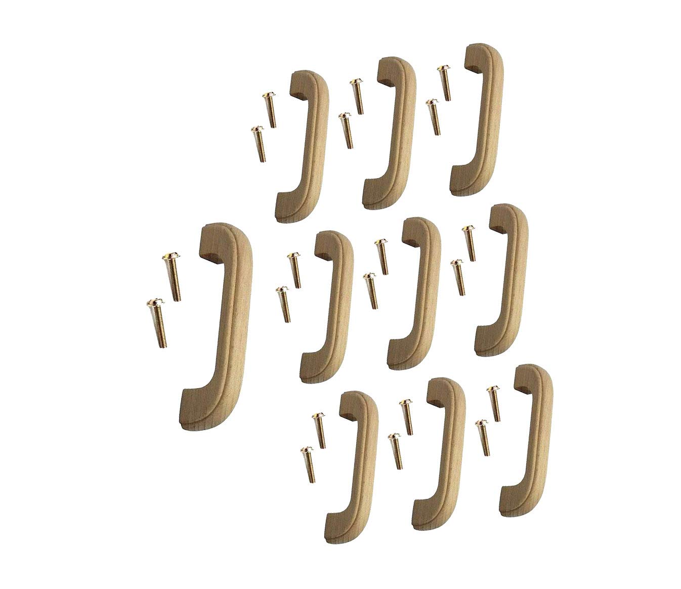 (10-Pack) Liberty Hardware Unfinished Wood Handle Wooden Pull Cabinet 96mm Hole-to-Hole Drawer Cupboard Kitchen Hardware #5520