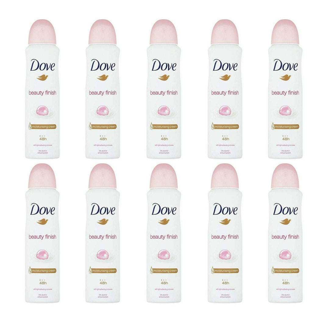 Dove Deodorant Body Spray Beauty Finish 5.07oz - 10 Pack