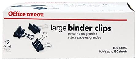 Office Depot Binder Clips, Large, 2in., Box Of 12 Clips
