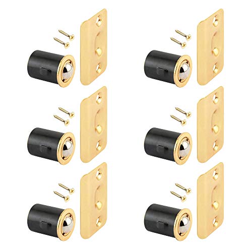 Closet Door Drive-in Ball Catch - Brass Plated (6 Pack)