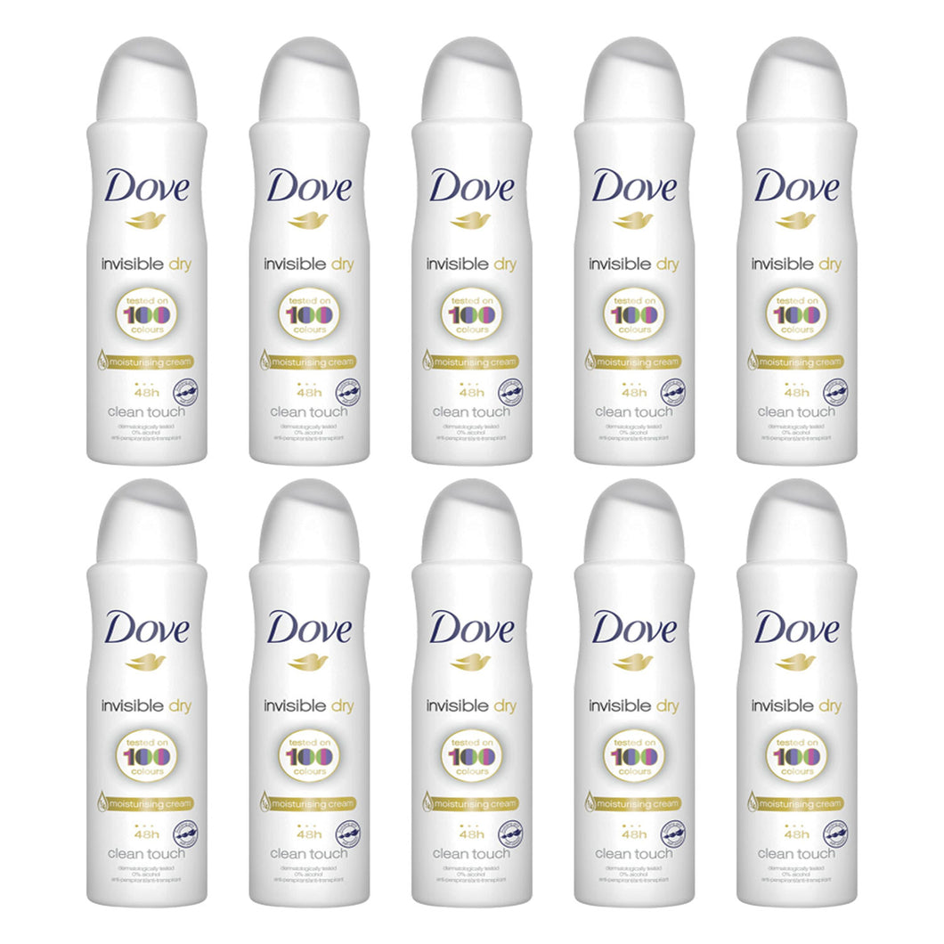 Dove Deodorant Body Spray Invisible Dry 5.07oz - 10 Pack