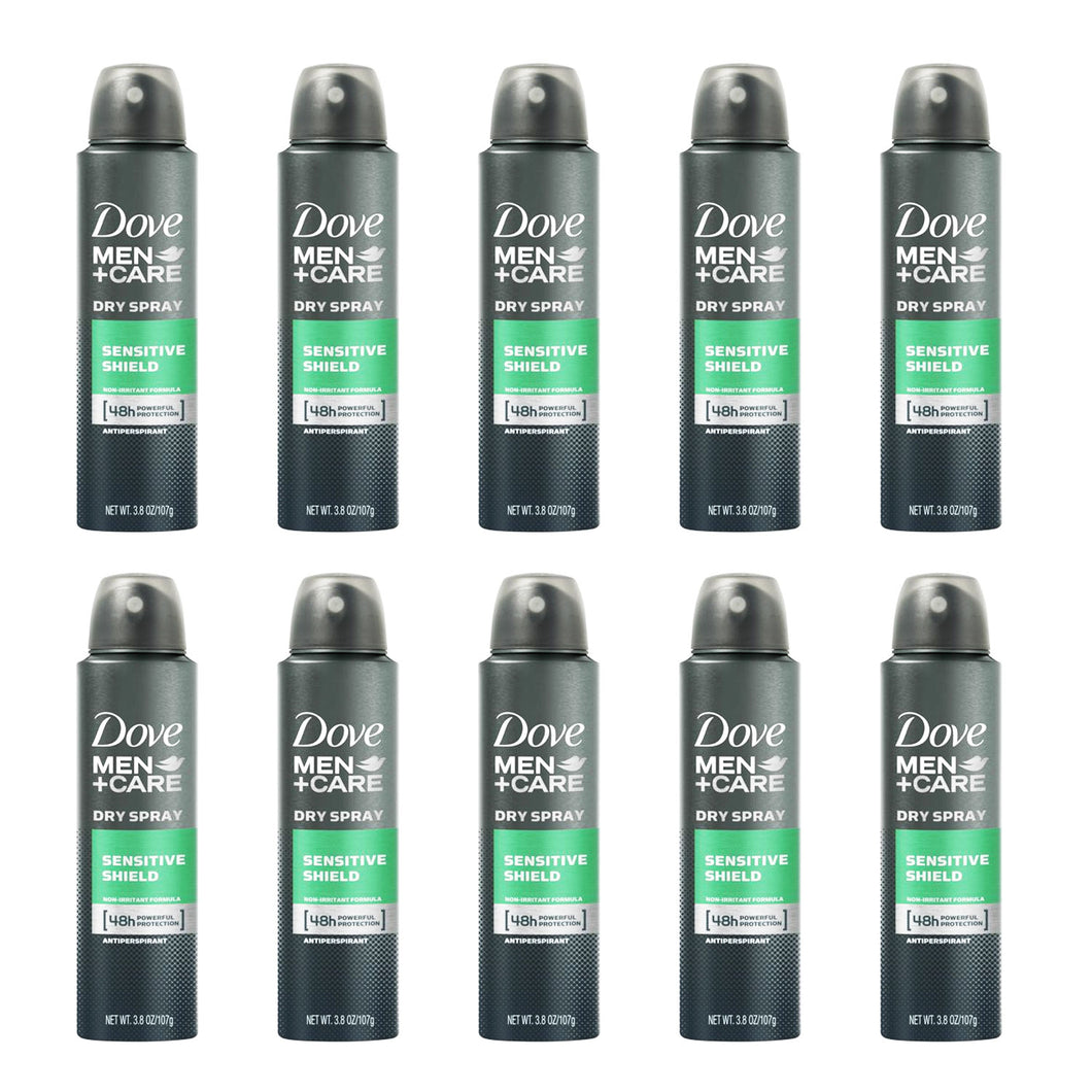 Dove Deodorant Body Spray Men Care Sensitive Shield 5.07oz - 10 Pack
