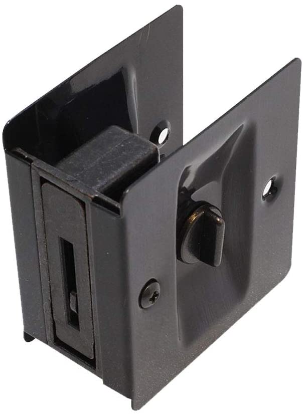 Litepak Pocket Door Lock Privacy Sliding Elegant Easy Install w Screws (1 Pack, Oil Rubbed Bronze)