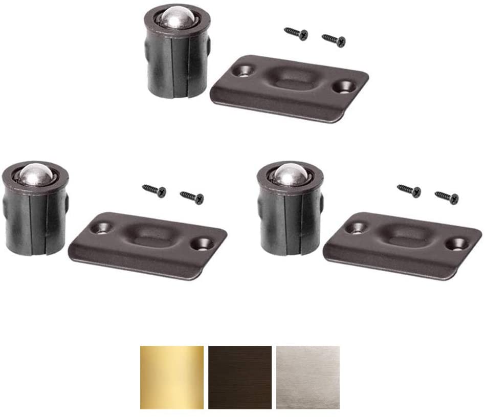 Closet Door Drive-in Ball Catch - Oil Rubbed Bronze (3 Pack)