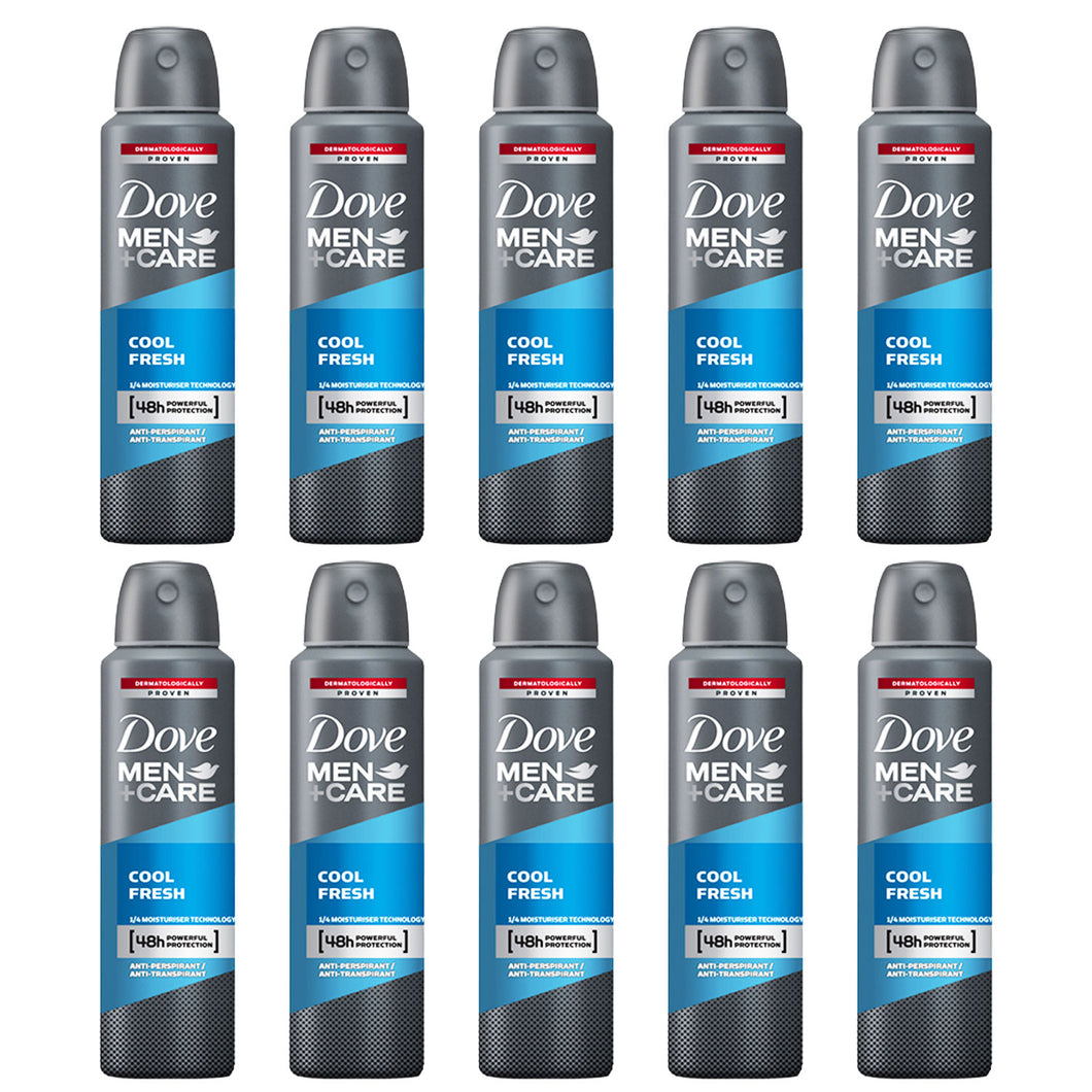 Dove Deodorant Body Spray Men Care Cool Fresh 5.07oz - 10 Pack