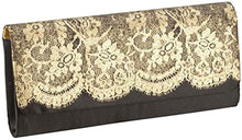 Load image into Gallery viewer, Women Clutch Envelope Handbag Party Elegant Black Gold Lace Evening Purse Bag Nylon Satin Interior
