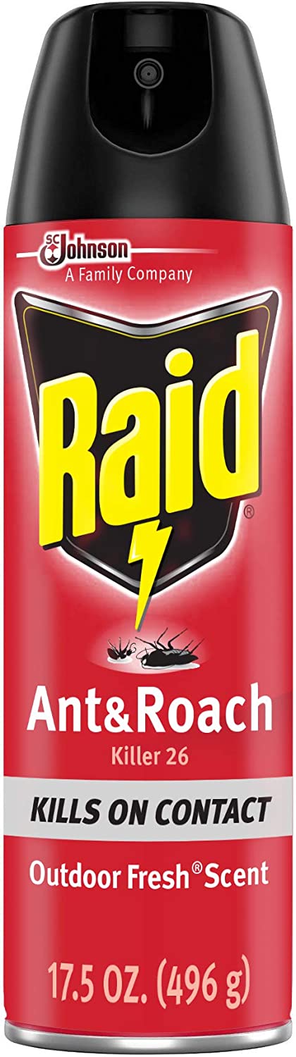 Raid Ant & Roach Killer Spray For Listed Bugs, Keeps Killing for Weeks, Fresh Scent, 17.5 oz