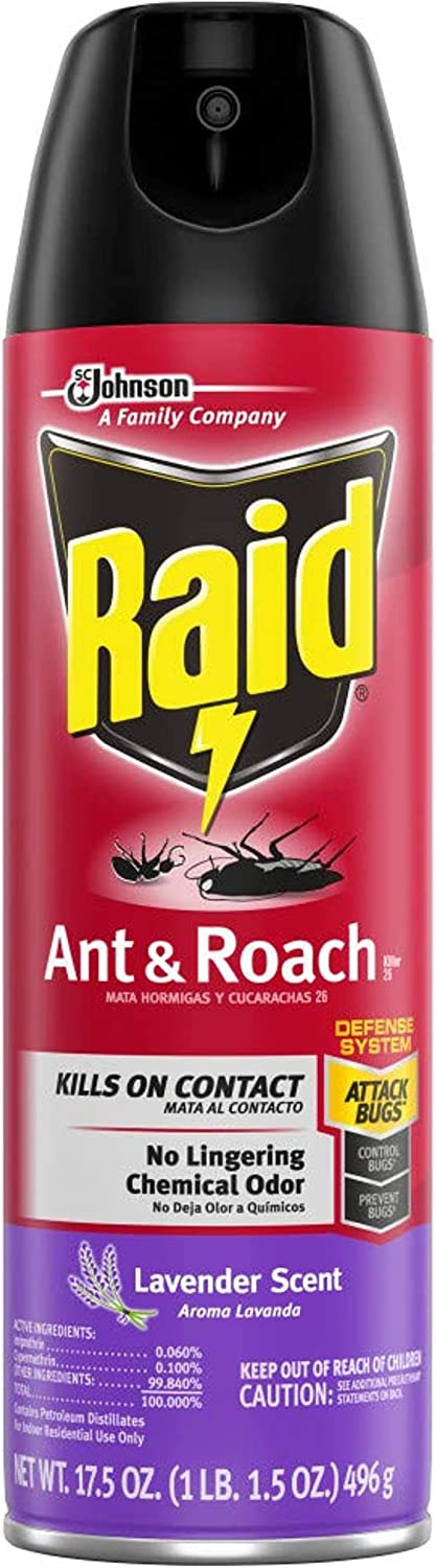 Raid Ant & Roach Killer Spray For Listed Bugs, Keeps Killing for Weeks ...