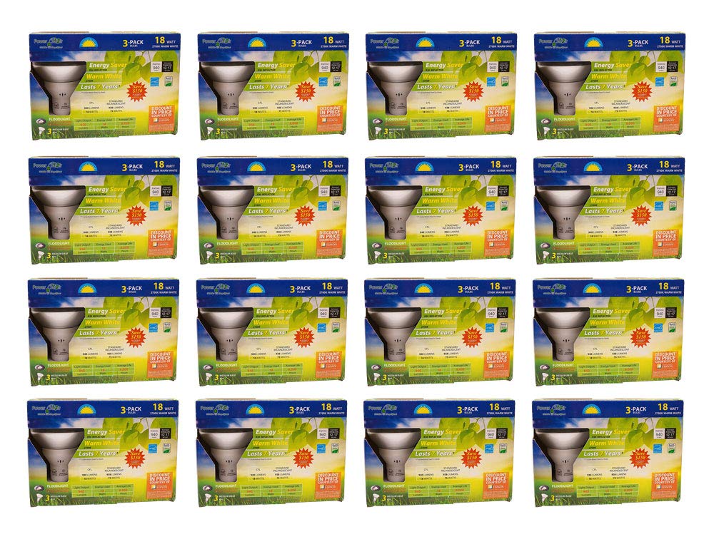 Compact Fluorescent Floodlights Light Bulb 18W CFL 75-Watt Equivalent (48-Pack)