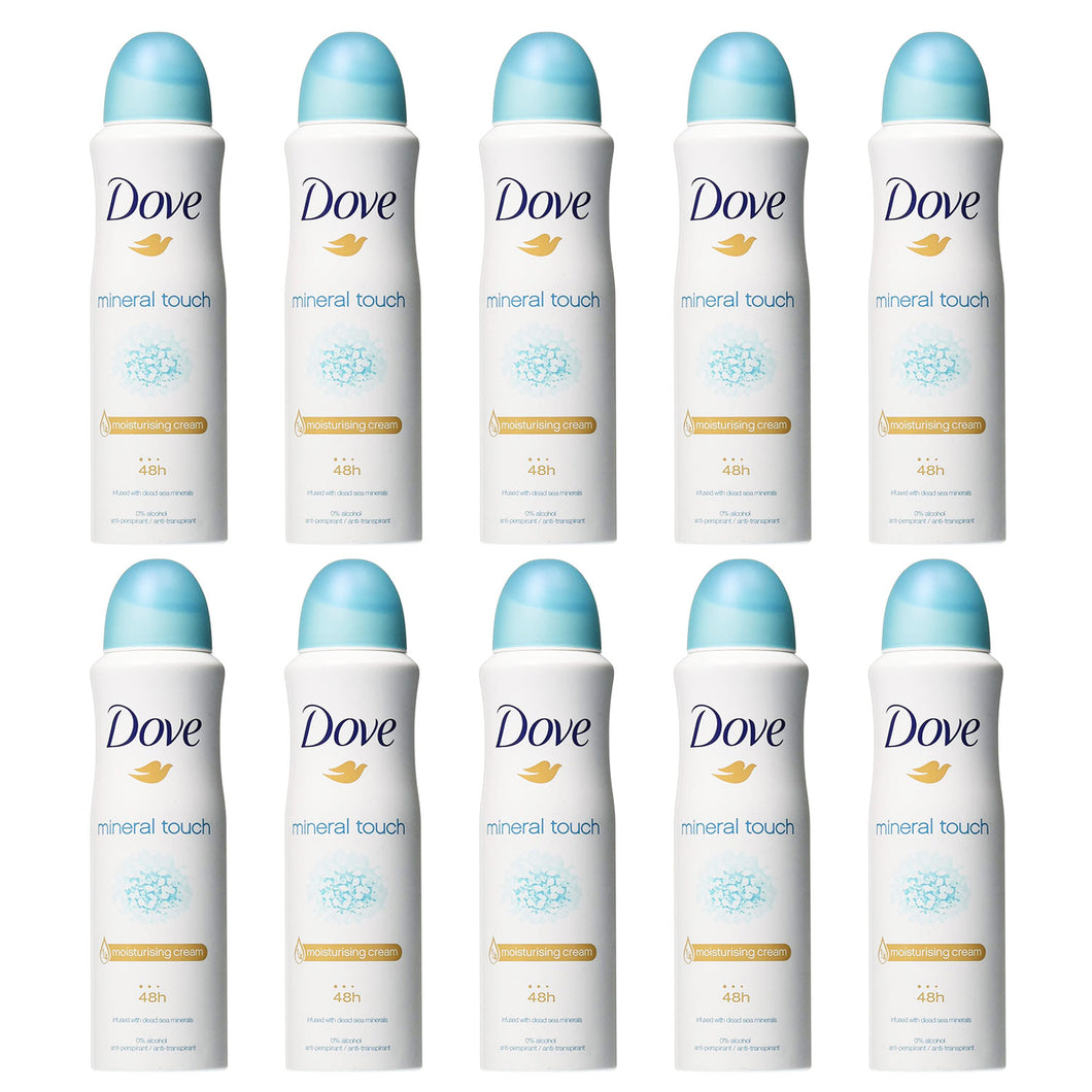 Dove Deodorant Body Spray Mineral Touch 5.07oz - 10 Pack
