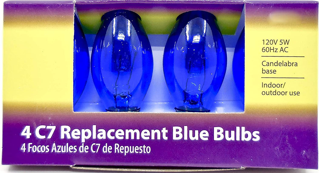 Christmas Replacement C-7 1/2 Bulbs,5 watts,4 Bulbs in one Package