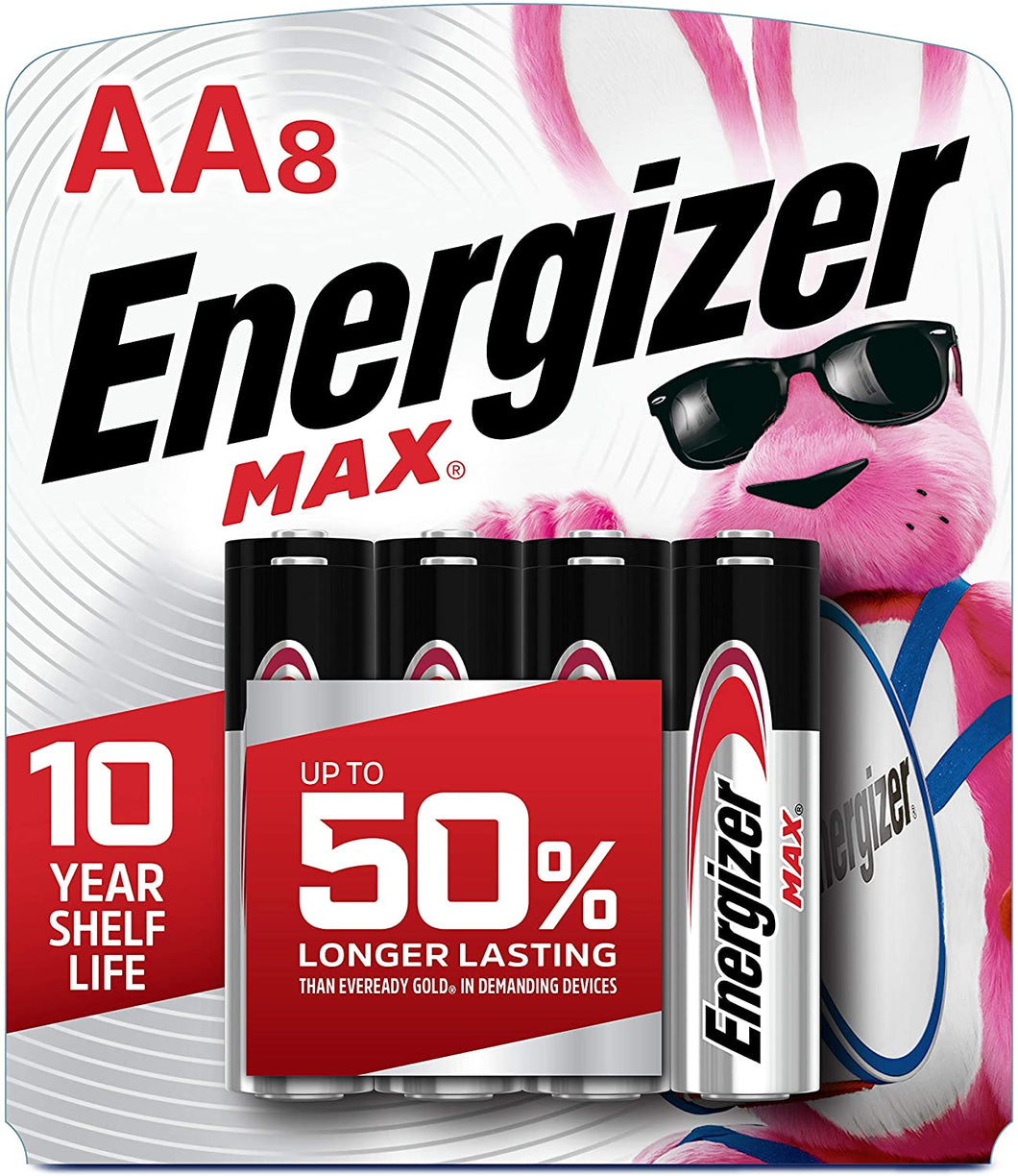 Energizer AA Batteries Max Alkaline Battery 8 Count