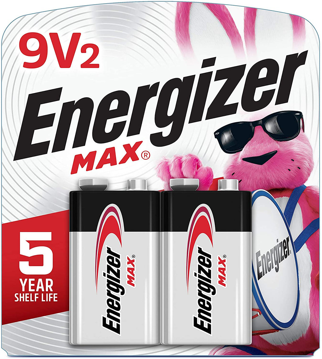Energizer Max 9V Batteries, Premium Alkaline 9 Volt Batteries (2 Battery Count)