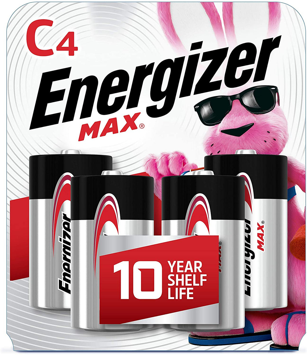 Energizer Max C Batteries Premium Alkaline C Cell Batteries (4 Count)