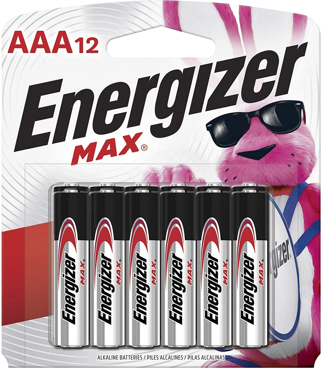 Energizer AAA Batteries Max Alkaline 12 Count