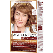 Load image into Gallery viewer, L&#39;Oreal Paris Excellence Age Perfect Layered Tone Flattering Color, 5CB Medium Chestnut Brown
